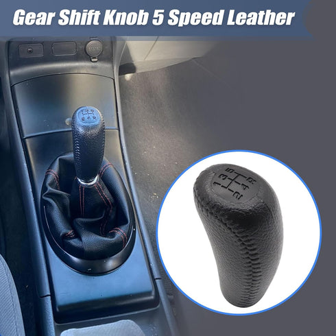 XQSMWF Black Gear Shift Knob 5 Speed Leather Compatible with Honda Acura Integra 1994 1995 1996 1997 1998 1999 2000 2001 Front Automotive Gearbox ...