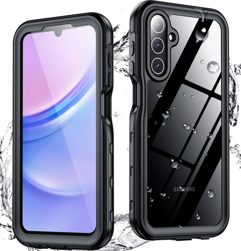 SPIDERCASE for Samsung Galaxy A15 5G Case Waterproof, Full Heavy Duty Protection, Built-in Screen & Camera Protector, Military Shockproof, Dustpro...