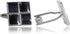 Ribbed Four Piece Gray Enamel Square Cufflinks by Cuff-Daddy...