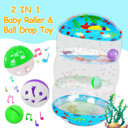 Crawling & Walking Baby Toys 0-6 6 to 12 Months Glowing Jumbo Inflatable Rolling Infant Toys 8 9 12-18 Month Old Sensory Toys for toddler 1-3 Deve...