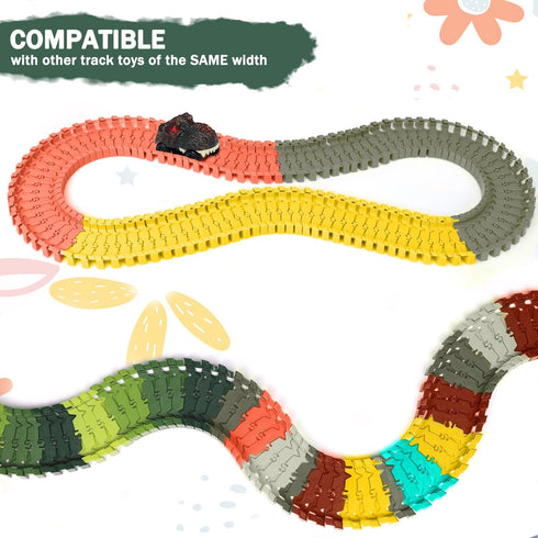 Track Set Toy 48PCS Christmas Birthday Gifts for 3 4 5 6 Year Old Kids Boys Girls Accessories Compatible with Race Track Building Kits...
