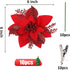 RECUTMS 10 PCS Red Glitter Poinsettia Flowers Christmas Tree Ornaments Fake Christmas Flowers Artificial Christmas Flowers Decorations Wedding Xma...