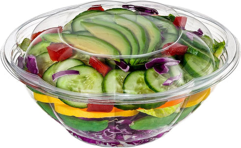 Comfy Package [24 oz. - 50 Count Clear Plastic Salad Bowls with Lids, Disposable Salad Containers for Lunch - Perfect for Takeout, Salads, and Mea...