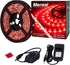 20ft 12V 360 LED Red Strip Light, Flexible Cuttable Non-Waterproof for Indoor Party Decoration, with Power Supply & Dimmer....