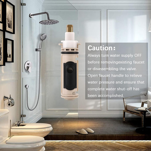 1222 Cartridge Compatible with Moen Tub Shower Single Handle Posi-Temp Faucet, Aftermarket Replacement kit (with lubricating grease)...