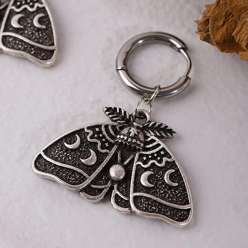 Y2k Grunge Insect Necklace Earrings Set Luna Moth Earrings Luna Moth Necklace Moth Hoop Earrings Moth Choker Necklace Goth Earrings Goth Necklace ...