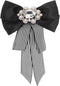 ABOOFAN Big Bow Tie Ribbon Brooch Rhinestone Crystal Ladies Girl Bowknot Bow Tie Suit Shirt Tie Pins Necktie Jabot Collar for Women Uniform (Black...