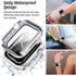 Goton 2 in 1 Waterproof Case for Apple Watch Series 9 8 7 Screen Protector 45mm, 360 Protective Glass Face Cover Hard PC Bumper + Back Frame for i...