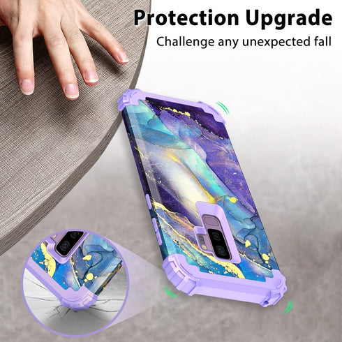 Rancase for Galaxy S9 Plus Case,Three Layer Heavy Duty Shockproof Protection Hard Plastic Bumper +Soft Silicone Rubber Protective Case for Samsung...