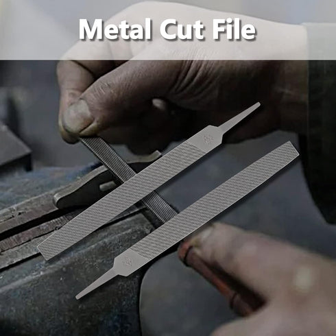 6 Inch Flat Medium Cut File, High-Carbon Steel Double Cut Teeth Single Hand File Without Handle Suitable for Wood, Metal, Sharpening...