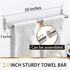 24 Inch Bathroom Towel Bar, Towel Racks for Bathroom Wall Mounted, Modern Heavy Duty Stainless Steel Bath Towel Holder, Single Bar, Brushed Nickel...