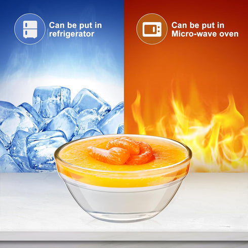 Small Pyrex Prep Mixing Bowls: 2.3x1.1Inch Mini Prep Bowls Stackable Glass Serving Bowls for Kitchen Prep - Dessert - Dips - Salad - Candy Dishes...