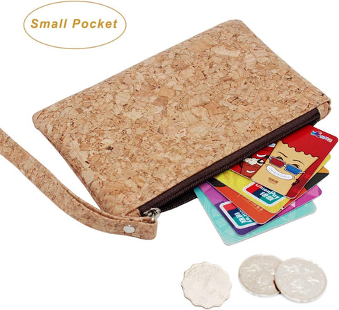 boshiho Natural Cork Clutch Wristlet Wallet Cell Phone Card Holder Coin Purse Bag...