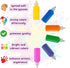 Spin and Spiral Art Refill Pack - Set of 25 Cardboard Pieces in 5 Unique Shapes, 5 Pieces Each - 6 Bottles of Colored Paint - Purple, Blue, Green,...