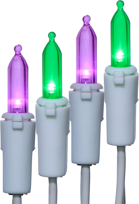 100 LED Green Purple White Wire String Lights, Commercial Grade UL Decorative Lighting String, for Indoor Outdoor Spring, Garden, Patio, Rosebush,...