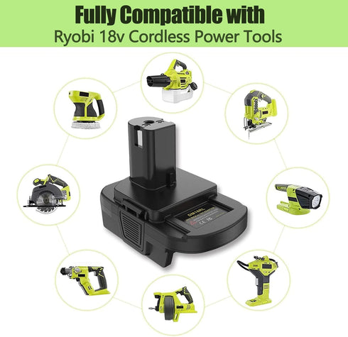 for Dewalt & for Milwaukee to Ryobi Battery Adapter, Fit for Dewalt 18v-20v & for Milwaukee 18v M18 Lithium Batteries, DM18RL converter use for Ry...