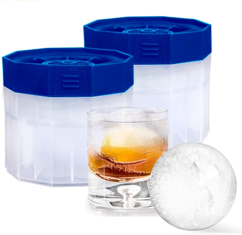 Ice Ball Molds Maker - 2 Pack Sphere Molds - 2.5 inch Round Ice -Slow Melting Ice for Whiskey Bourbon and Cocktails -...