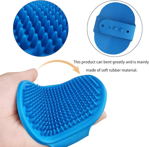 JASLAH 3 PCS Set, Pet Massage Brush Dog Bath Brush for Long/Short Hair Pet Shampoo Brush Soft Silicone Comb for Pets Grooming Bathing Tool Dog Hai...