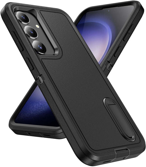 for Galaxy S24 Plus Case Galaxy S24+ Plus Case with Kickstand Case 3-Layer Military Grade Protective Case Cover Silicone Shockproof for Samsung Ga...