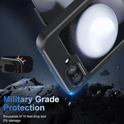 Magnetic Case for Galaxy Z Flip 5 5G Case, Compatible with Mag Safe Wireless Charger, Translucent Frosted Matte Back Slim Fit Shockproof Protectiv...