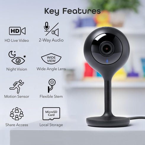 Geeni Look 1080p Indoor Security Camera – 1-Pack Full HD WiFi Indoor Camera with 2-Way Audio, Motion Detection, & Night Vision – Support for Alexa...
