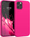 kwmobile Case Compatible with Apple iPhone 12 Pro Max Case - Soft Slim Protective TPU Silicone Cover - Neon Pink...