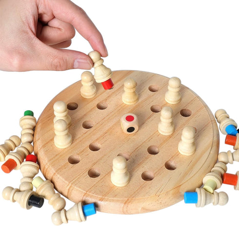 Wooden Memory Match Stick Chess Game, Color Memory Chess, Funny Block Board Game, Parent-Child Interaction Toy, Educational Intelligent Games for ...