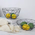 Geometric Metal Wire Fruit Bowl, Iron Arts Fruit Storage Baskets for Kitchen Counter (Black, Normal)...