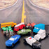 Safari Ltd On the Road TOOB - Figurines: Semi-Truck, Motorcycle, Police Car, School Bus, Sports Car, Delivery Truck, Pick-Up, ATV, Fire Truck - Ed...