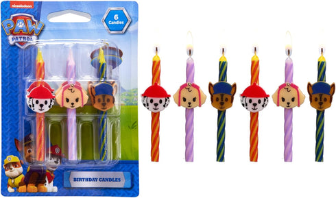PAW Patrol Birthday Cake Candles | 6 Birthday Candles for Cake Decorations, Red, Pink, Blue Candles Featuring Chase, Marshall, Skye | Cake Toppers...
