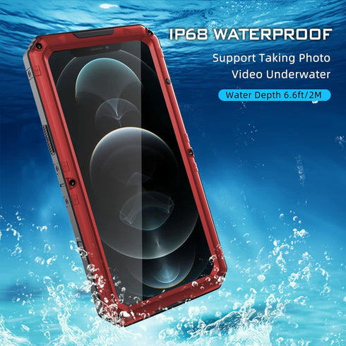 Mitywah Waterproof Case for iPhone 12 Pro, Heavy Duty Shockproof Case with Built-in Screen Protector, Full Body Underwater Protective Metal Case 6...