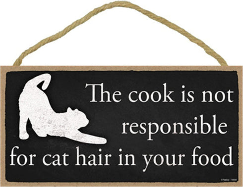 Popfizzy Cook Sign, Cat Decor, Funny Cooking Sign, Wood Cook Signs with Funny Sayings, Gift for Cooks, 5X10”...