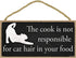 Popfizzy Cook Sign, Cat Decor, Funny Cooking Sign, Wood Cook Signs with Funny Sayings, Gift for Cooks, 5X10”...