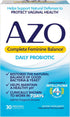 AZO Complete Feminine Balance Daily Probiotics for Women, Clinically Proven to Help Protect Vaginal Health, balance pH and yeast, Non-GMO, 30 Coun...