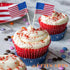 100 Pcs 4th of July American Toothpick Flag Toppers Cake Decorations Independence Day Patriotic Cupcake Toppers Picks for Army Graduation Party Su...