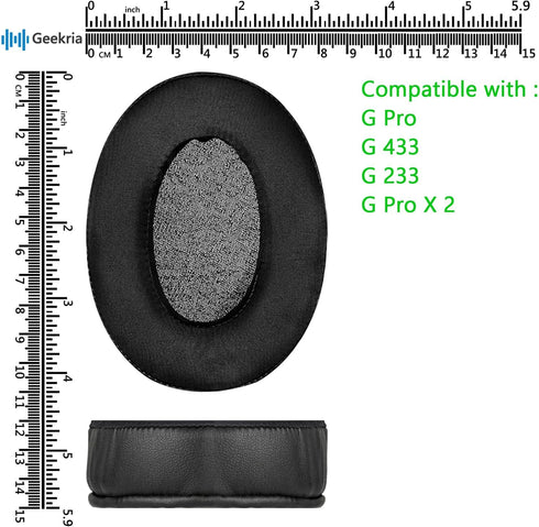 Geekria PRO Extra Thick Cooling Gel Replacement Ear Pads for Logitech G Pro, G Pro X, G433, G233, G Pro X 2 Headphones Ear Cushions, Headset Earpa...