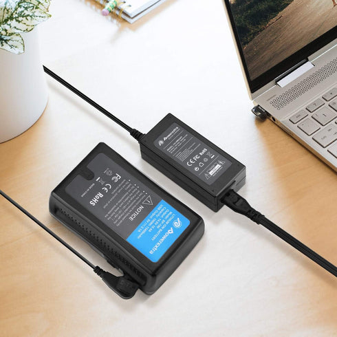 Powerextra D-Tap Charger with D-Tap Cable for V Mount Battery V Lock Battery Gold Mount battery Compatible with Sony BP-U65 BP-U68 Sony HDW-800P P...