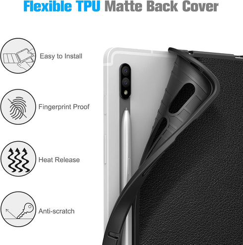 Fintie Slim Case for Samsung Galaxy Tab S8 2022/Tab S7 2020 11 Inch (Model SM-X700/X706/T870/T875/T878) with Built-in S Pen Holder, Soft TPU Smart...