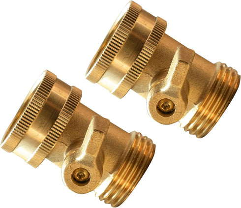 Xiny Tool Brass Garden Hose Shut Off Valve, Heavy Duty 3/4 Inch Solid Brass Garden Hose Shut Off Valve with 4 Extra Rubber Washers...