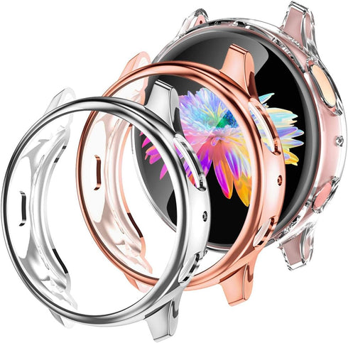 GEAK Compatible with Galaxy Watch Active 2 Case 44mm,3 Pack Soft Full Cover Screen Protector Case for Samsung Galaxy Active 2 Smartwatch Bands 44m...