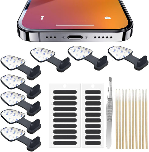 Anti-Lost Anti Dust Plug for iPhone 14 13 12 11 Pro Max/X/XS/XR, 7, 8 Plus, Silicone Phone Charging Port Dust Cover for iPhone iPad Mini/Air iPods...