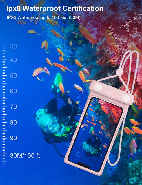 wellhouse Universal Waterproof Phone Pouch, Waterproof Phone Case Compatible for iPhone15 14 13 Pro Max XS Plus Samsung Galaxy S22 Cellphone Up to...