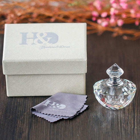 H&D HYALINE & DORA H&D Crystal Glass Art Deco Vintage Style Perfume Bottles Empty Glass Refillable 2ML...