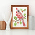 FINGERINSPIRE Cardinal Bird Stencil 11.7x8.3 inch Plastic Cardinal Bird Painting Stencil Bird Branch Pattern Stencils Reusable Stencils for Painti...