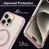 Phone Case Compatible with iPhone 15 Pro Max?Compatible with Magsafe?with Metal Ring Invisible Stand,Pink Translucent Matte Back (TPU+PC Classic C...