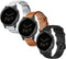Compatible for Garmin Vivoactive 4S Band, 18mm Silicone+Leather+Stainless Steel Band for Garmin Vivomove 3S 39mm, Fossil Women's Gen 5E 42mm/Sport...