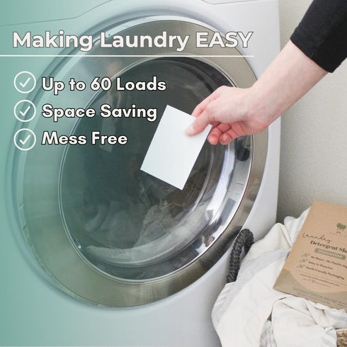 Laundry Detergent Sheets - Up to 60 Loads, Ultra-Convenient Concentrated Liquidless Sheets, Hypoallergenic, Plastic-Free & Eco-Friendly Packaging,...