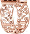 Floral Band Compatible with Apple Watch Jewelry Band 38mm 40mm 41mm 42mm iWatch Bands Series 10 9 8 7 SE,Bling Crystal Bracelet Hollow Metal Strap...