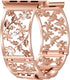 Floral Band Compatible with Apple Watch Jewelry Band 38mm 40mm 41mm 42mm iWatch Bands Series 10 9 8 7 SE,Bling Crystal Bracelet Hollow Metal Strap...