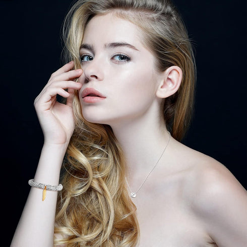 Hicarer 800 Pieces Round Rondelle Spacer Beads Crystal Rhinestone Loose Charm Beads for Jewelry Making(8 mm,Gold, Silver)...